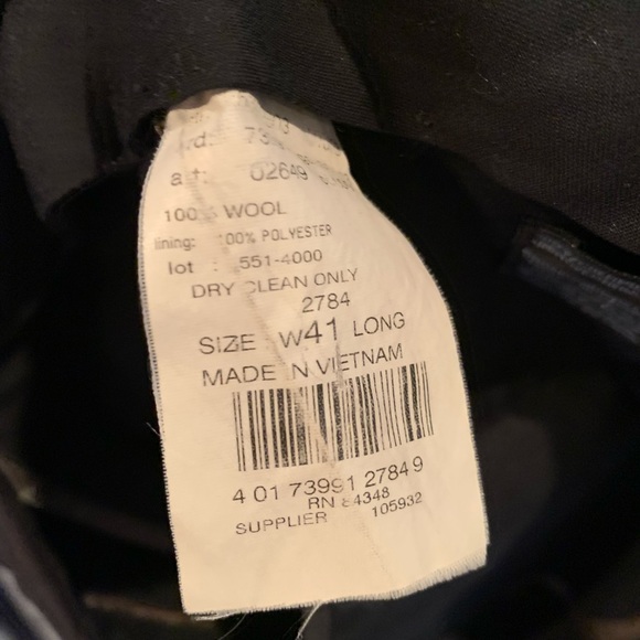 JF J. Ferrar Navy Suit 46L Blazer 41 Waist - Picture 8 of 8